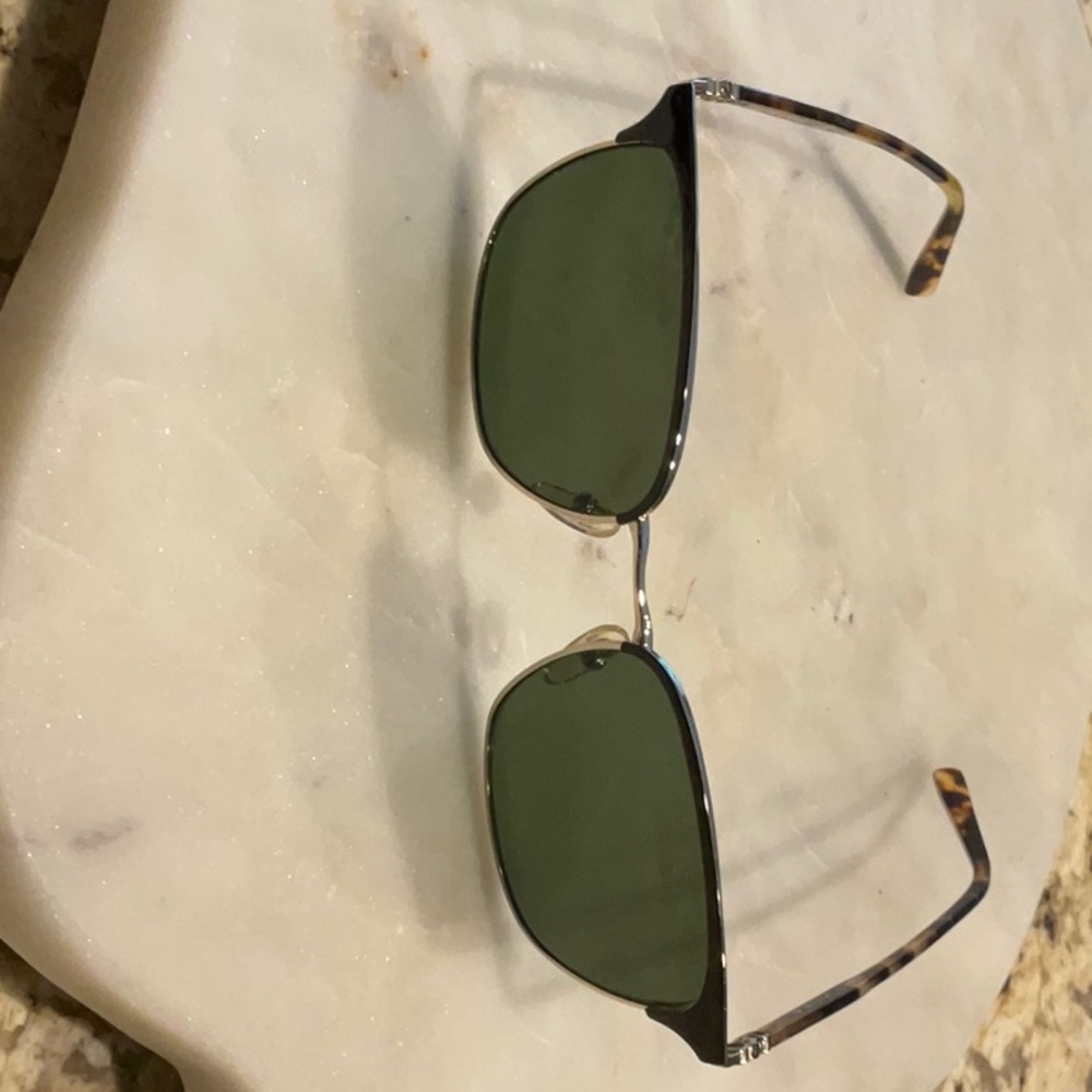 Salvatore Ferragamo Green and Brown Aviator Sunglasses